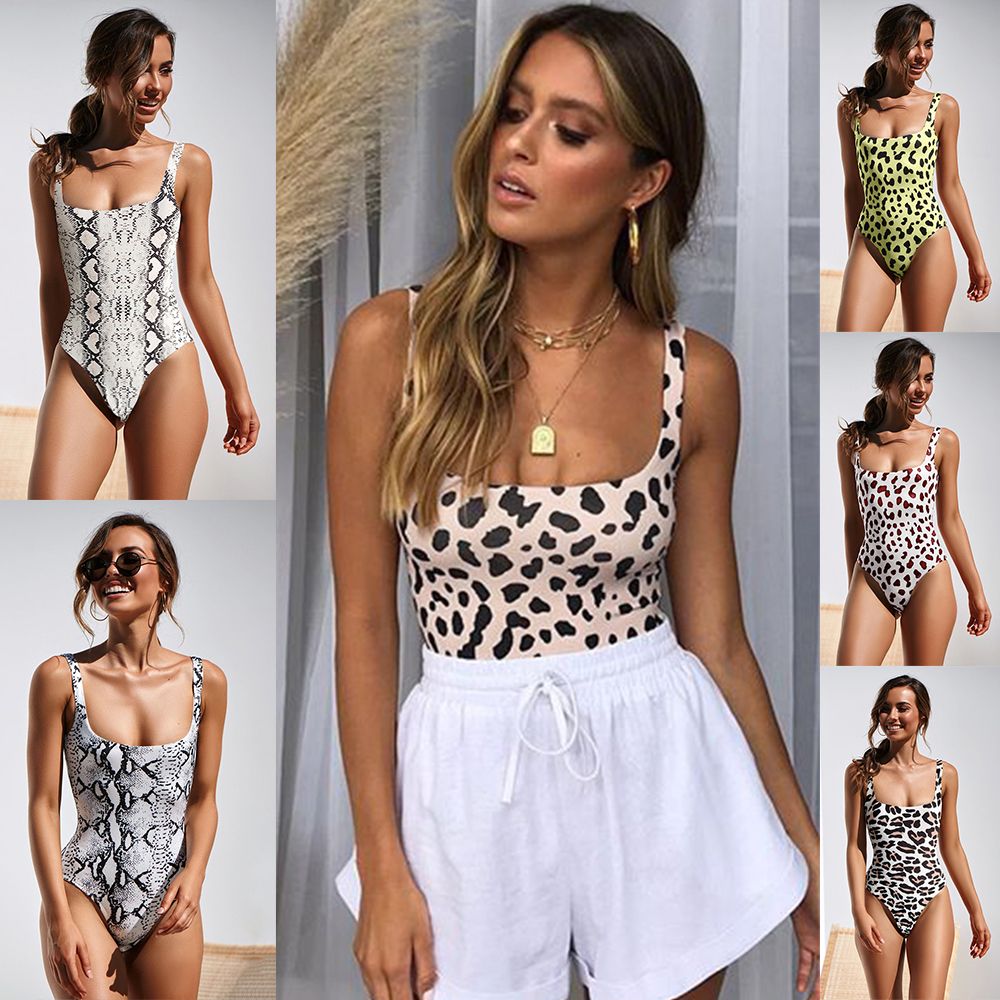 high leg leopard print swimsuit