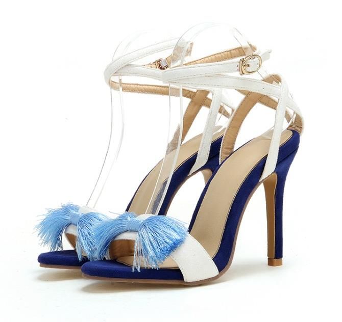 blue designer heels