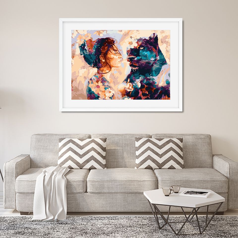 Compre Azqsd Bricolaje Enmarcada Leon Aceite Pintura De La