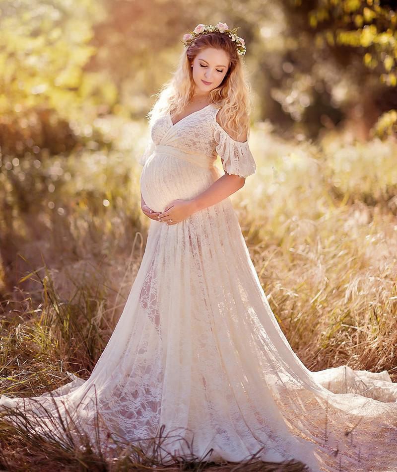 Lace Maternity Dresses For Photo Shoot 