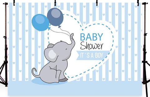 2020 7x5ft Light Blue Stripes Elephant Balloons It Is Boy Baby