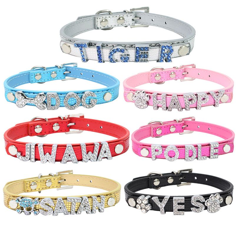 rhinestone personalized dog collars