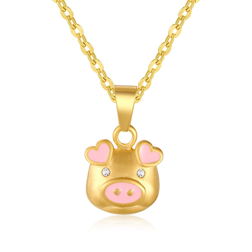 Pig necklace gold Clearance