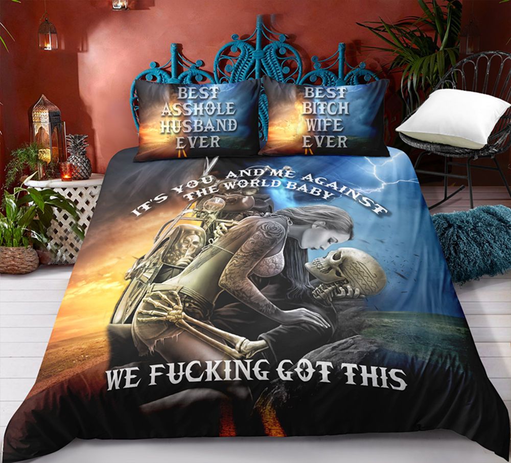 Sexy Love Bedding Sets Hot Sale Skeleton And Beauty 3d Duvet Cover