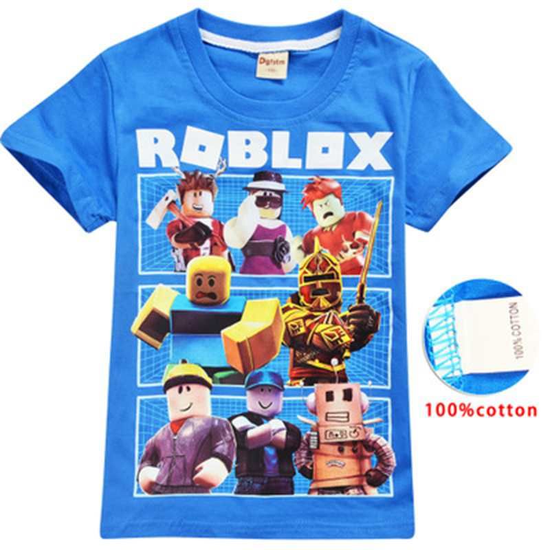 Roblox T-shirt manga curta Meninos Summer Tee Crew Pescoço Tops Roupas