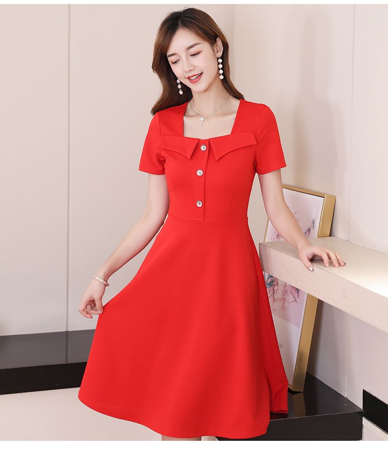 rose red color dress