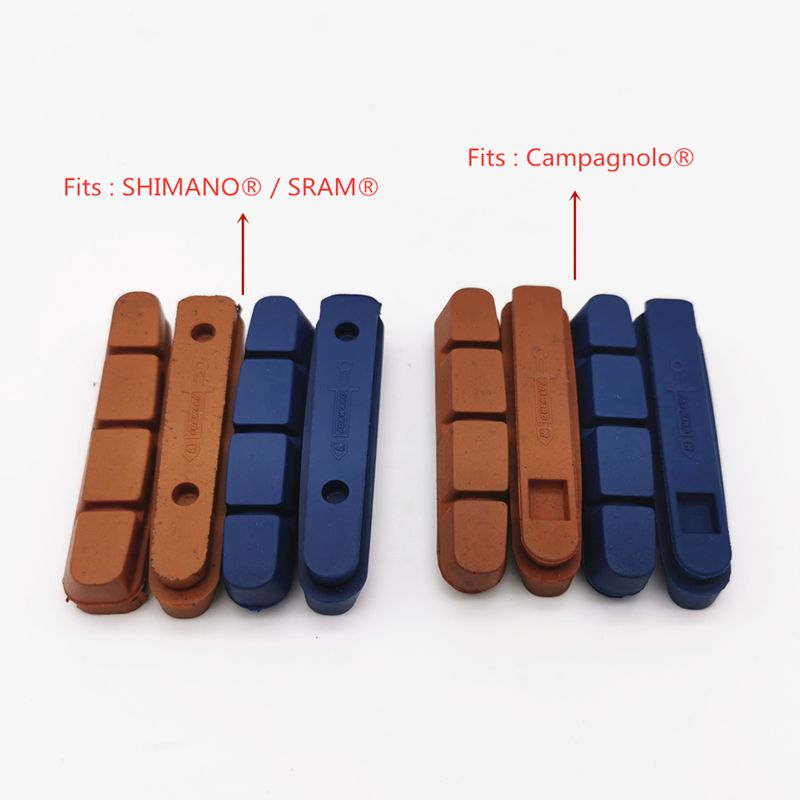 Fouriers V Caliper Brake Pads Shoes for CAMPAGNOLO Shimano Carbon Alloy Rims