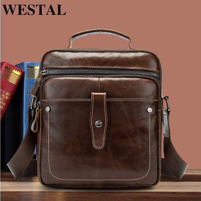 Genuine Leather Messenger Bag Men Shoulder Satchel Business Bags Clutch Handbag