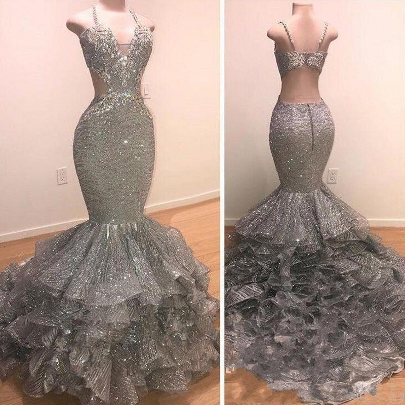 prom dresses 2019 silver