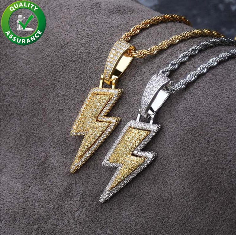 Iced Out Ocean Waves Pendant Necklace Hip Hop Jewelry Cubic Zirconia Mens Necklace