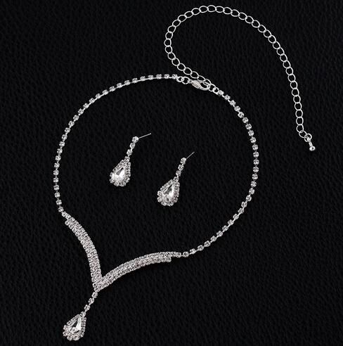 Crystal Bridal Jewelry Sets V Shaped 