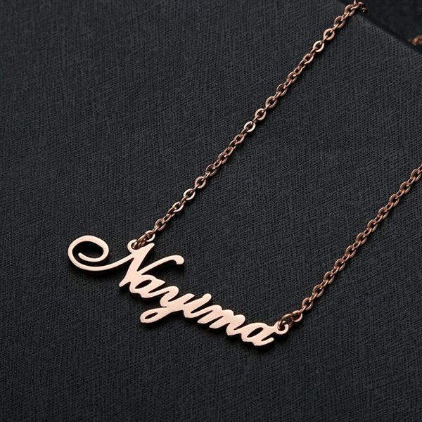 rosegold name with 18inch small chain