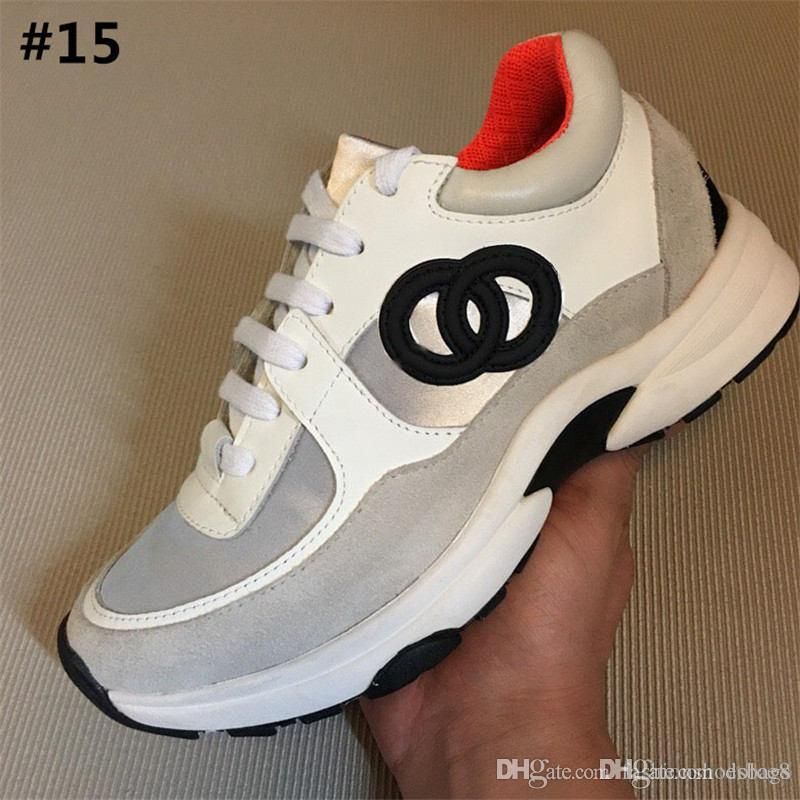 2019 Channel Runners Leather White Sneakers Luxury Brands Lace Up Tie Flat  Trainer Men Women Casual Platform ShoesChanel From Shanghai88888888,  $139.9