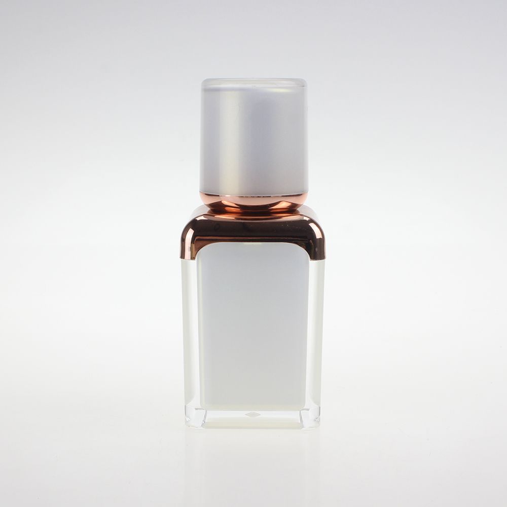 Download Wholesale 15ml Pearl White Square Airless Pump Bottle With Rose Gold Collar, Acrylic Bottle For ...