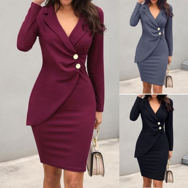 long sleeve work dress