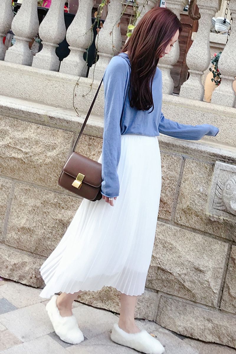 White midi skirt chiffon Outlet