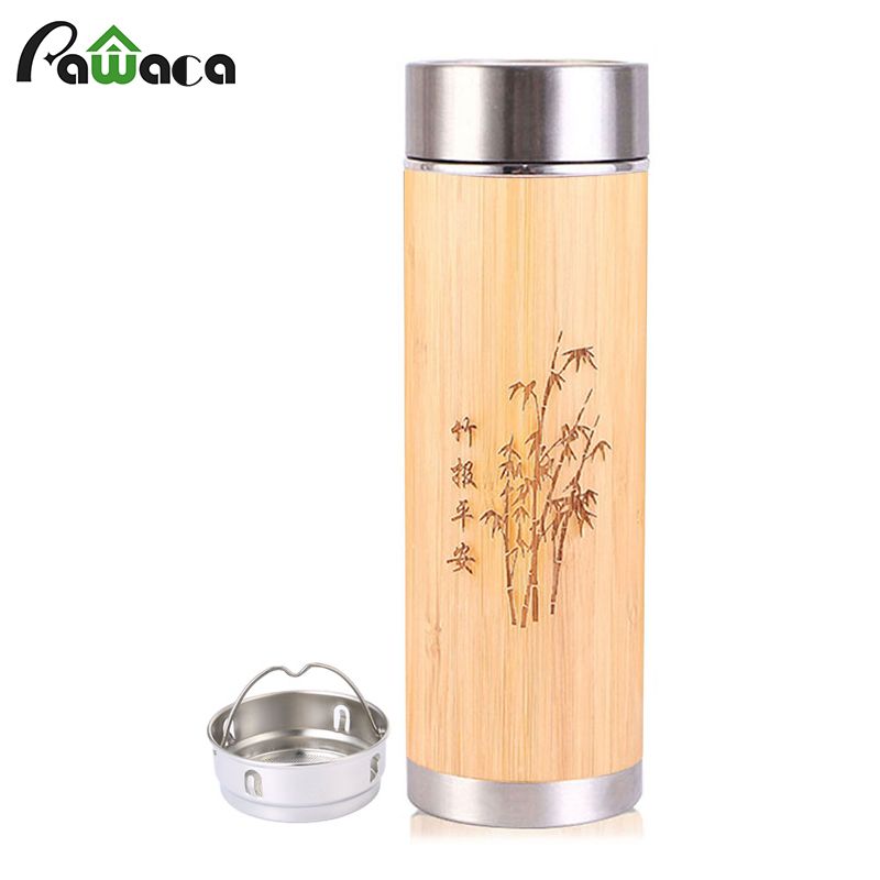 bamboo thermo bottle