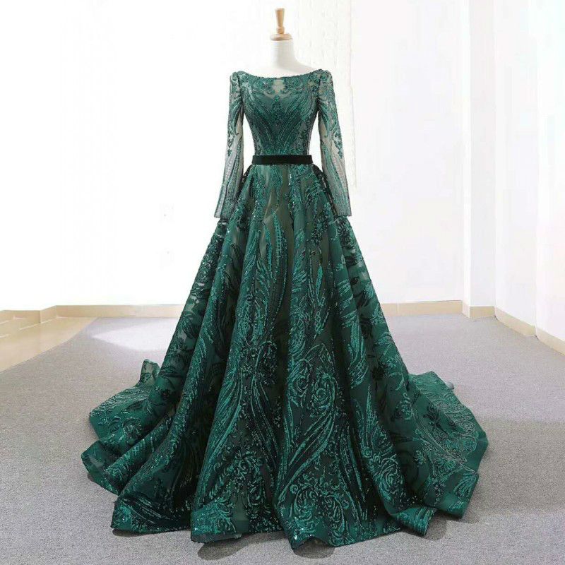 emerald green kaftan dress