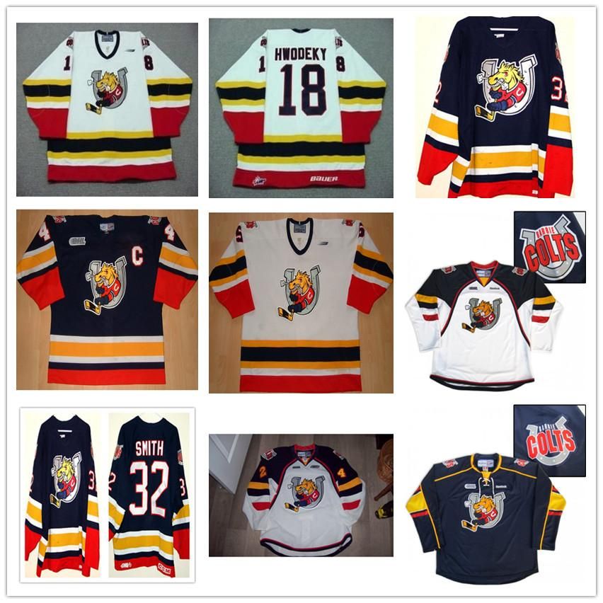 2020 Custom CHL Barrie Colts 18 Rick Hwodeky 24 Fab Ricci 32 Smith 44