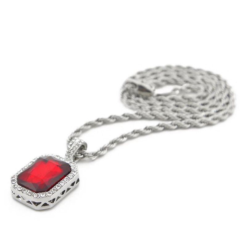 Zilver rood met touwketting