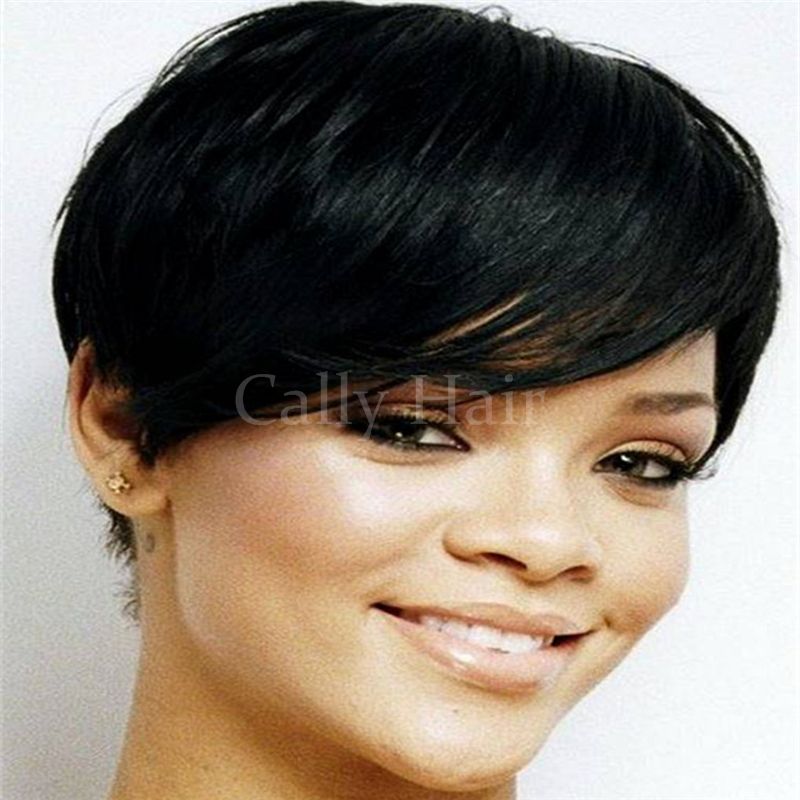 Indian Hair Brazilian Hair Full Lace Front Human Pixie Cut Short