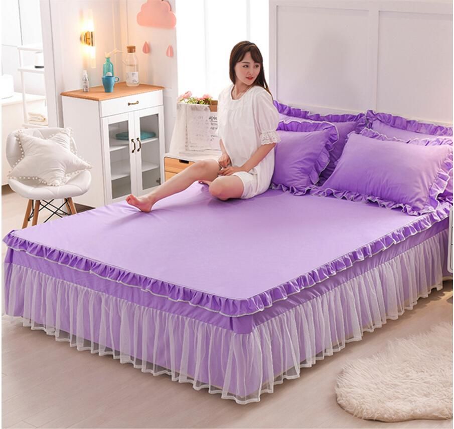 Princess Bed Skirt Pillowcase Lace Design Valance Sheet Bedding Multi Sizes Princess Bed Skirt Pillowcase Lace Design Valance Sheet Bedding Multi Sizes