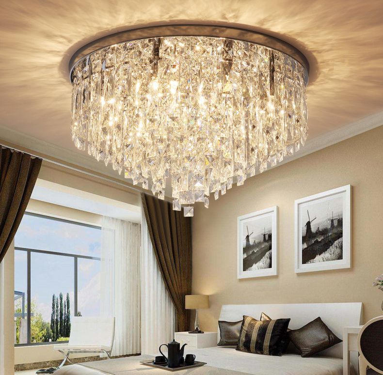 Ceiling Lights Modern Crystal Chandelier Lighting Flush Mount Chandeliers Light For Living Dining Room Bedroom Hall Restaurant Hotel Decor With As 86 49 Piece Dhgate Com Ceiling Lights Modern, Flush Mount Chandeliers For Dining Room