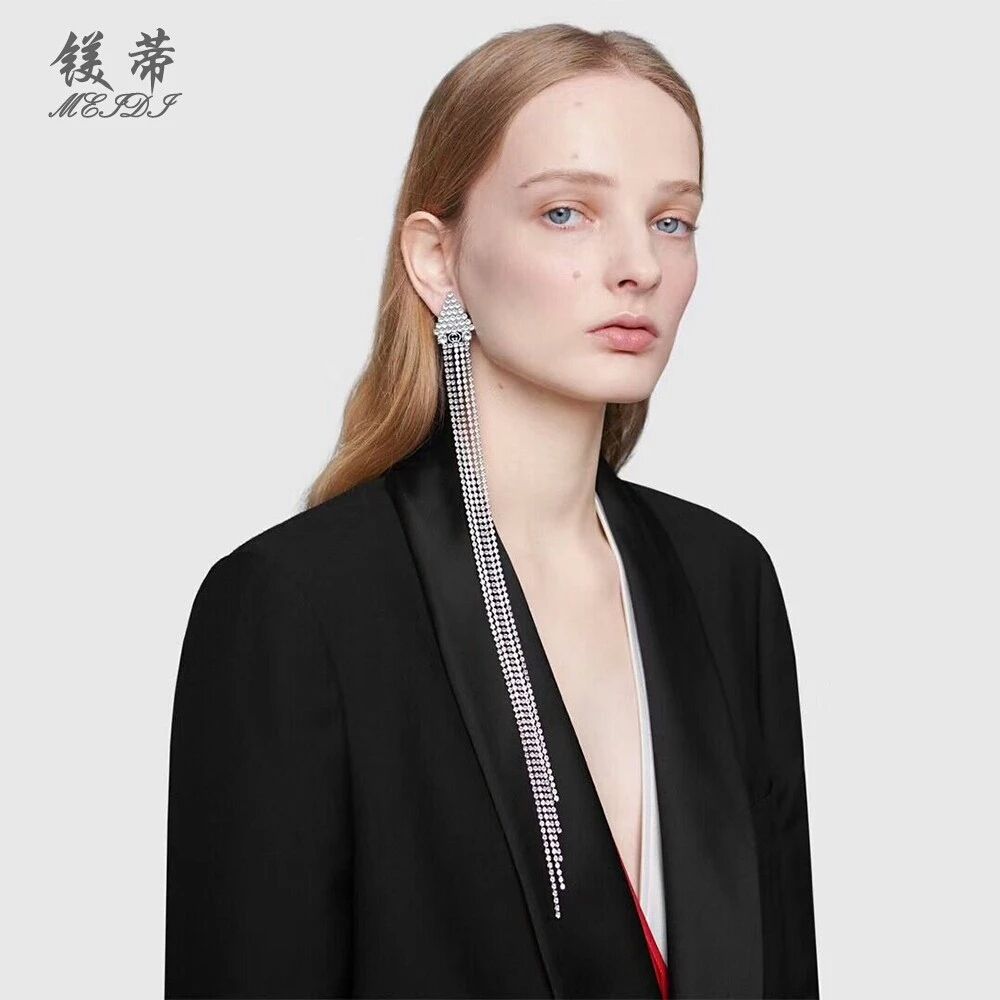 very long hanging earrings