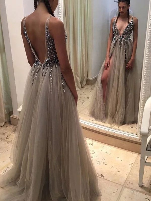 thigh split prom dress