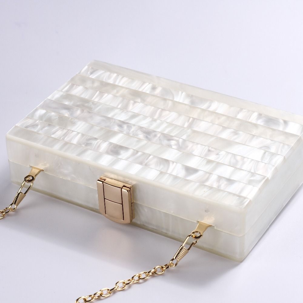 white marble clutch bag