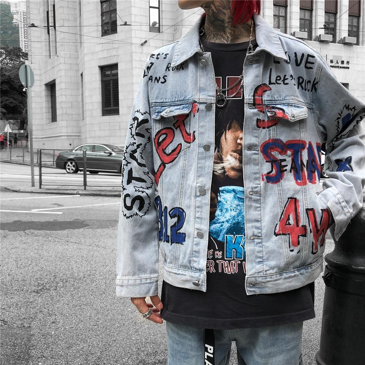 Chaqueta Jean Pintada a mano