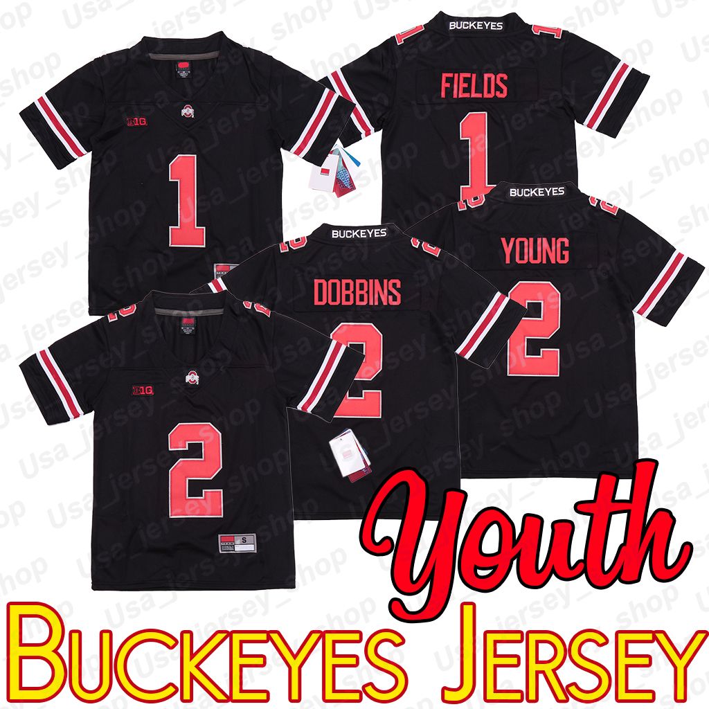 2021 Youth Ohio State Justin Fields 1 Buckeyes Jersey 2 JK Dobbins