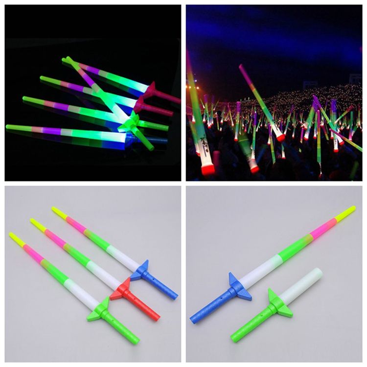 Discount LED Light Concert Fluorescent Sticks 4 Knobble Telescopic Lamp