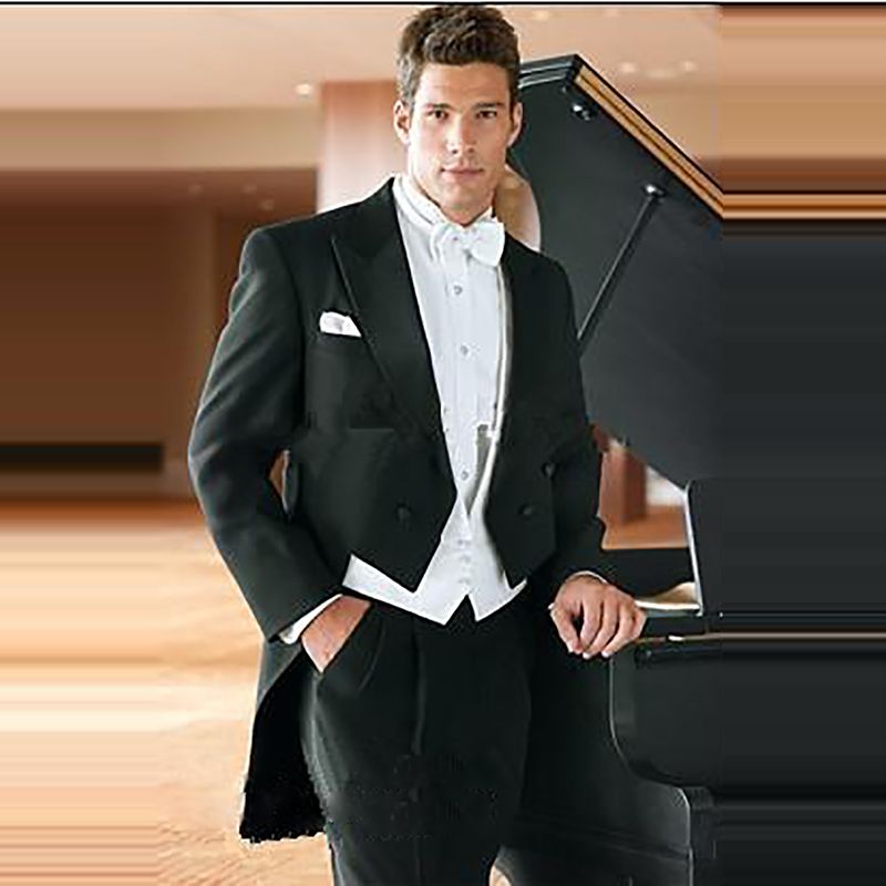 Acquista Abiti Da Sposa Su Misura Sposo Frac Bello Vestito Nero Smoking La  Promenade Vestiti Convenzionali Wedding Wear Groomsman Adatta Jacket +  Pants + Vest A 86,59 € Dal Bridalaffairblazer | DHgate Italy