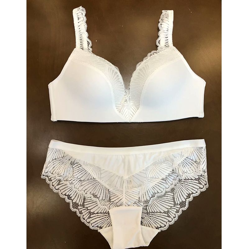 Pure White Bride Sexy Bras Panties Sets Lingerie Women Underwear Wire Free  Lace Patchwork Soft Thin Cup Push Up Bra & Brief Set From Jf335588, $57.99  | DHgate.Com