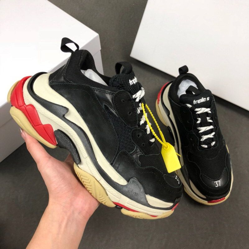 Balenciaga Balenciaga Triple S Bred Black Red Grailed