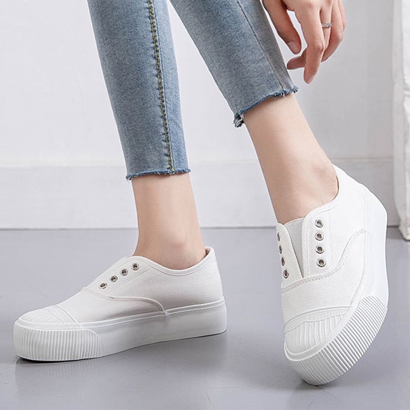 womens canvas shoes white