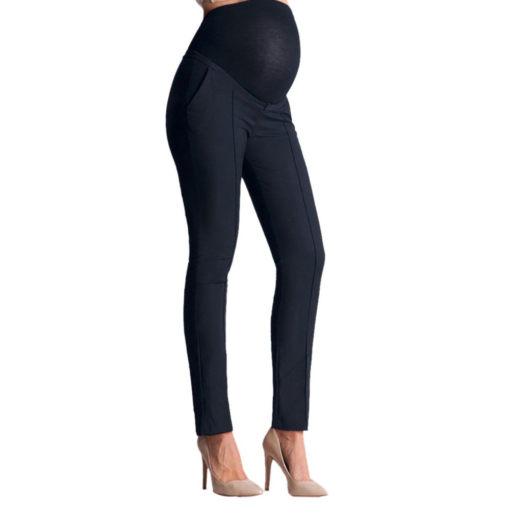 2021 2019 Women Maternity Pants Work Office Wear Casual Straight Leg ...