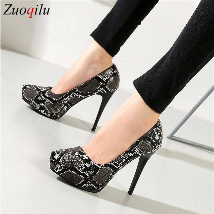 snake platform heels