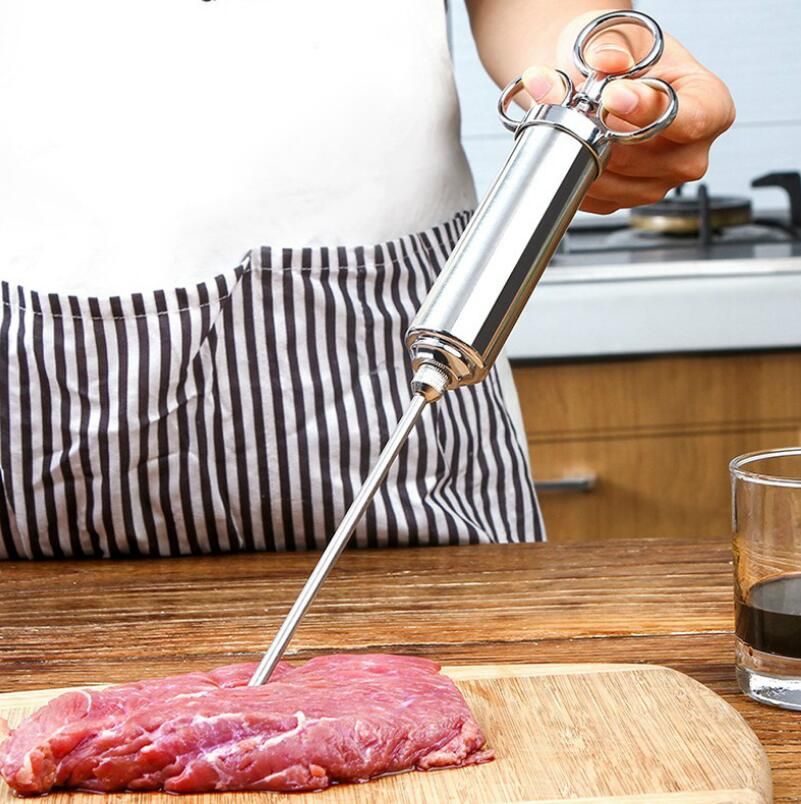 Seringue à Marinade Professionnelle CHSEEO - Injecteur De Viande Avec Aiguille Et Brosse | Pour Barbecue, Dinde, Bœuf