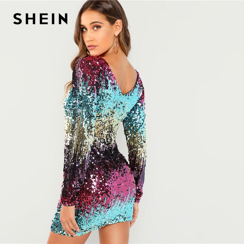 robe paillette shein