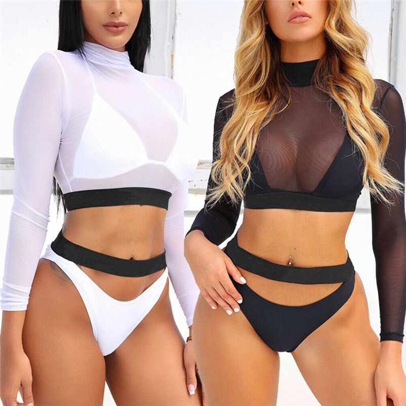 sheer long sleeve bathing suit