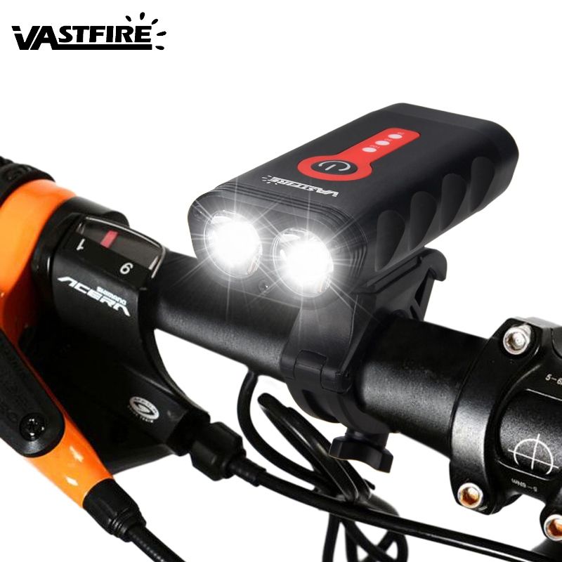 Bike Head Light High Light Power Bank USB Rechargeable Bicycle Front Double Lamp