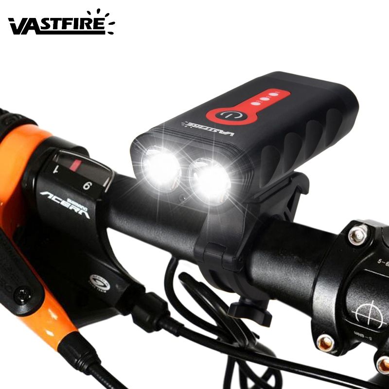 2400LM Double LED USB Rechargeable Bicycle Head Lights Bike Lamp+Rotating mount