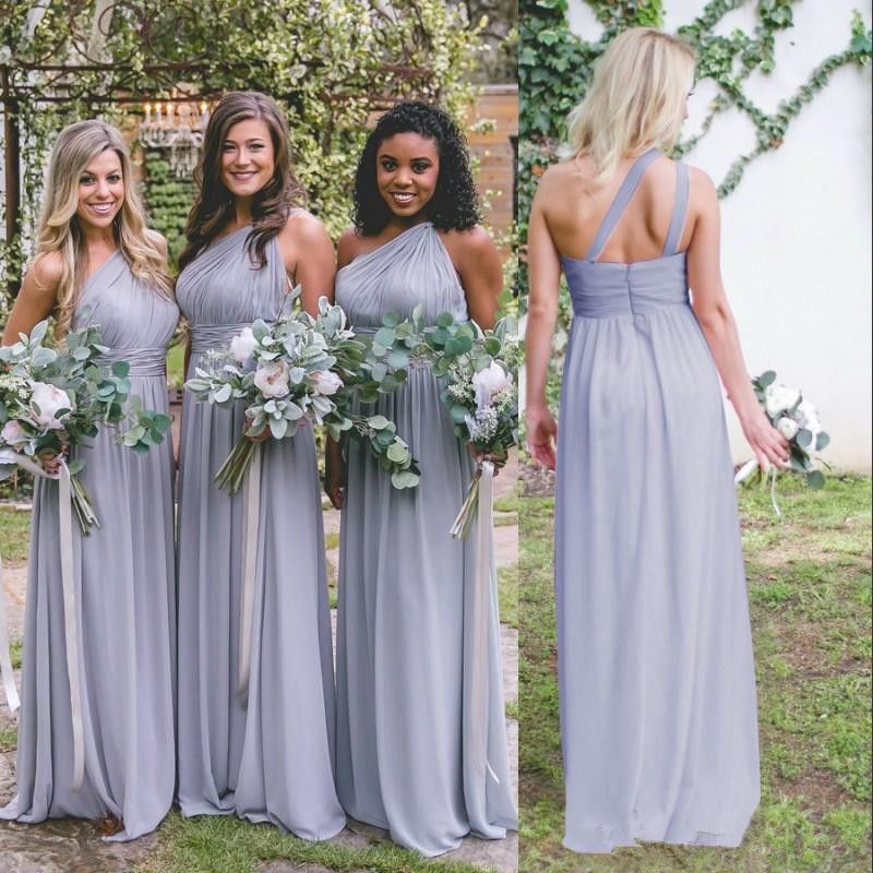 grey chiffon dress bridesmaid