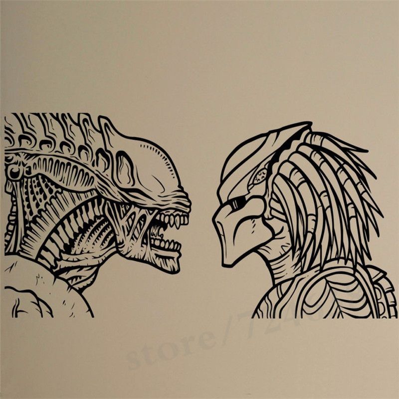 Vs Alien Depredador Avp o Pegatina de Vinilo Pared Arte Cartel De Coche Dormitorio Ventana Calcomanía
