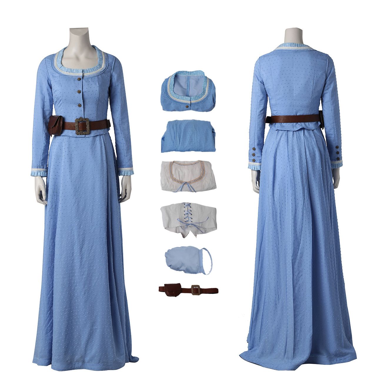 Westworld Dolores Abernathy Blue Dress Cosplay Costume Halloween Custom Made!QW