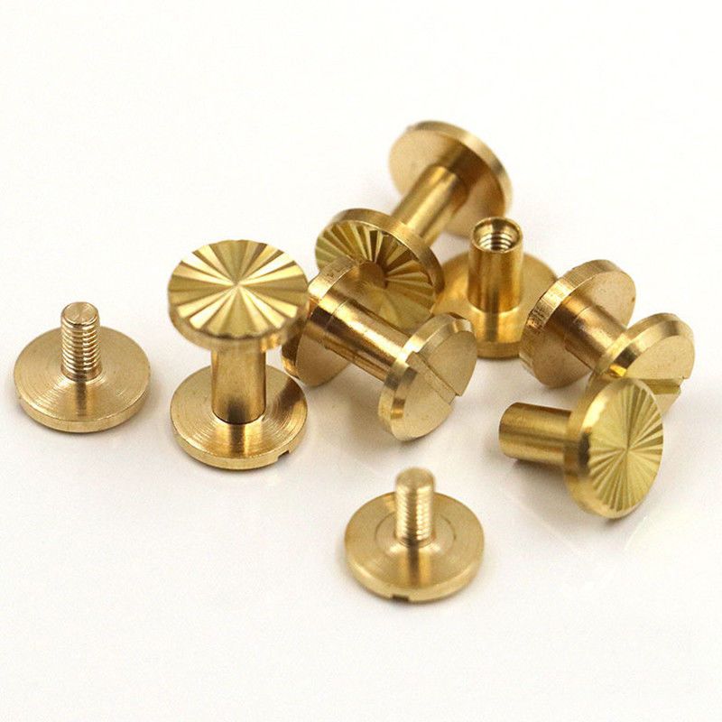 Solid brass screw stud leather craft with postal nail binding book rivets tacks 