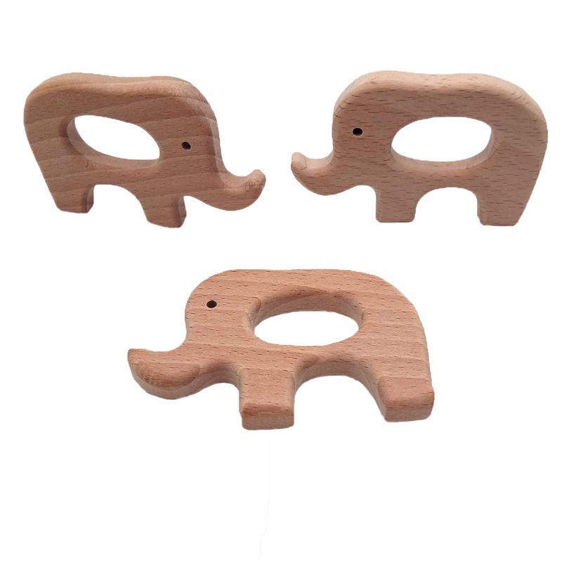 Accesorios para Encantadora de Animados Madera Elefante Mordedor Unicornio Natural Juguetes de