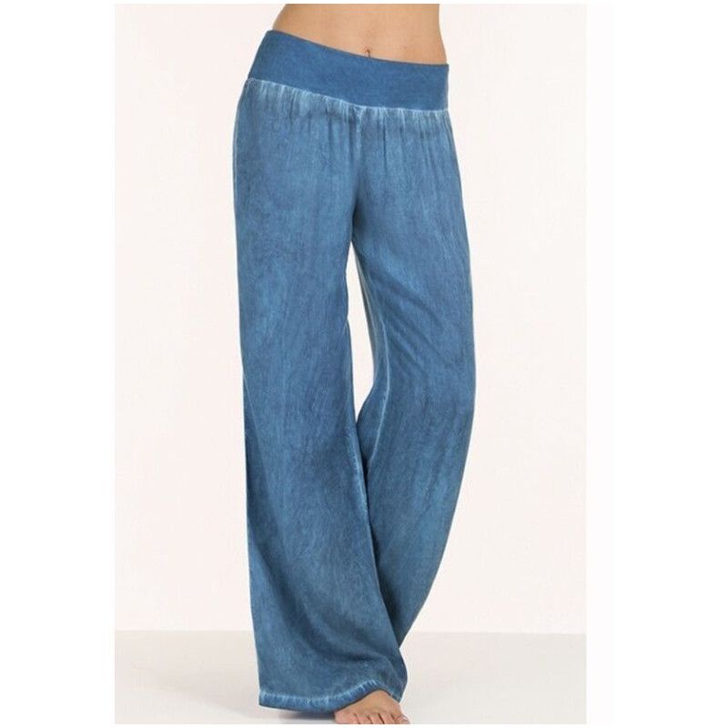 2019 Plus Size S 5xl Comfortable Loose Wide Leg Imitation Denim